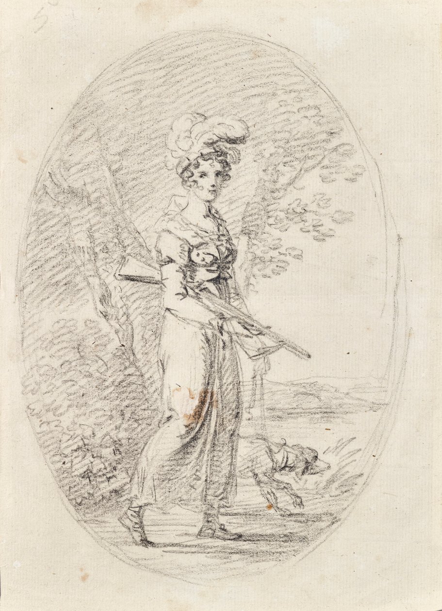 Jageres met hond door Angelica Kauffmann