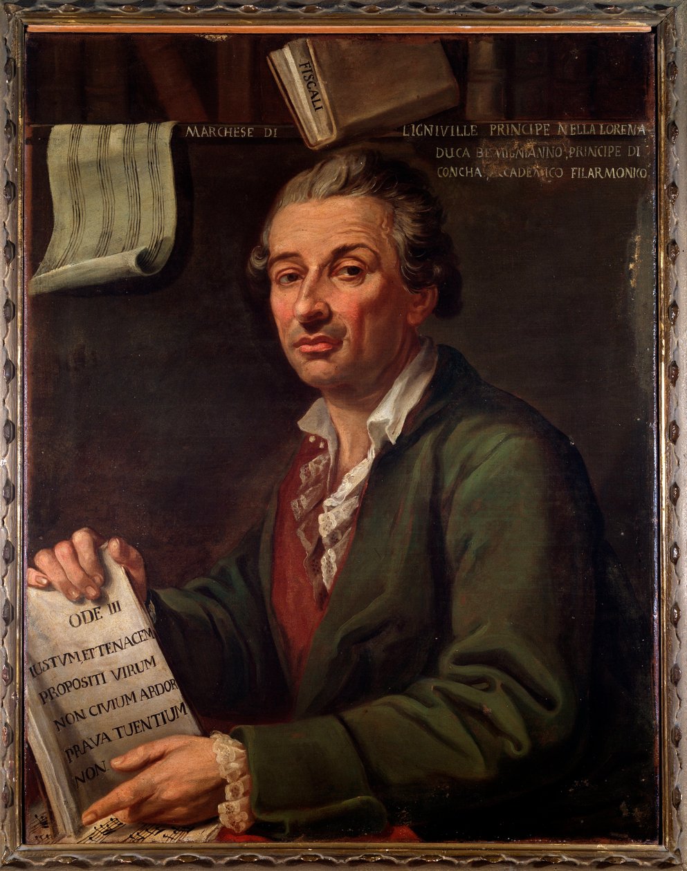 Portret van Pierre Eugene Francois, Markies van Ligniville door Angelo Crescimbeni