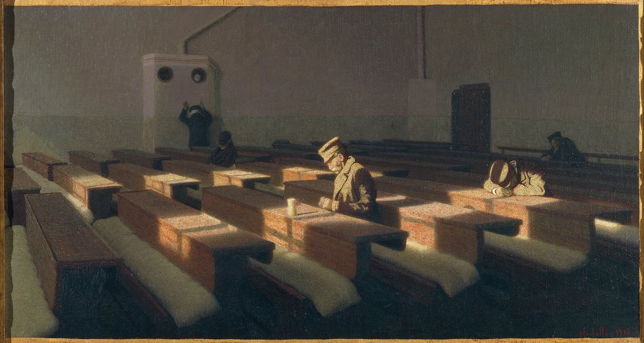 Italië, Venetië, De Kerstmis van degenen die achterblijven door Angelo Morbelli