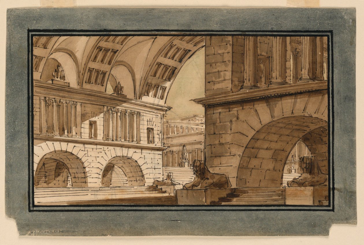 Decorontwerp, Groep Tempelgebouwen door Angelo Toselli
