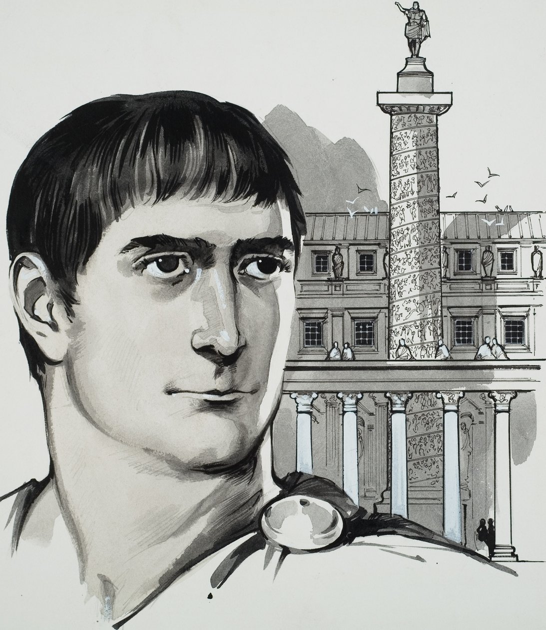 Keizer Trajanus (gouache op papier) door Angus McBride