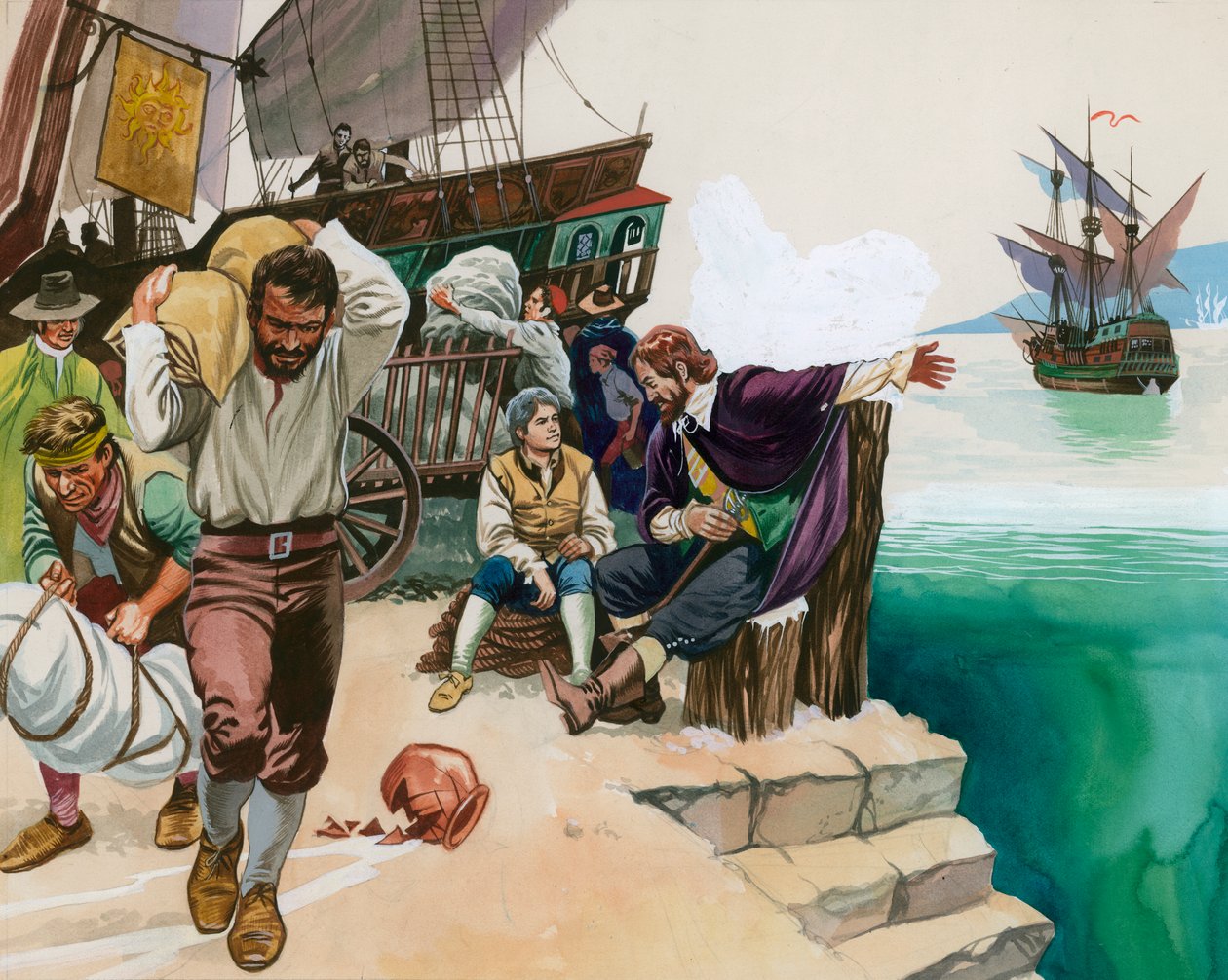 Piraten landen in haven door Angus McBride