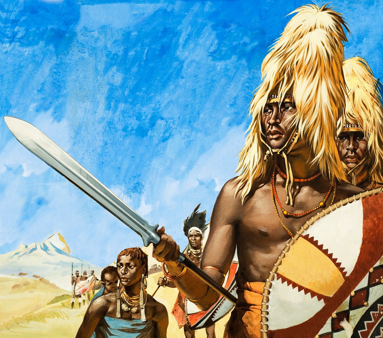 De Masai-stam in Afrika door Angus McBride