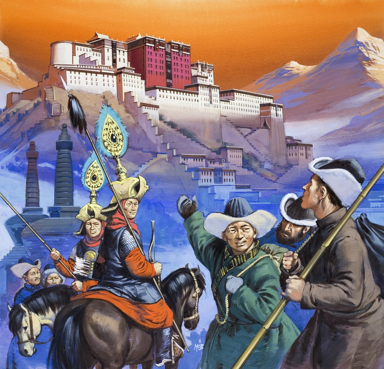 Tibet (gouache op papier) door Angus McBride