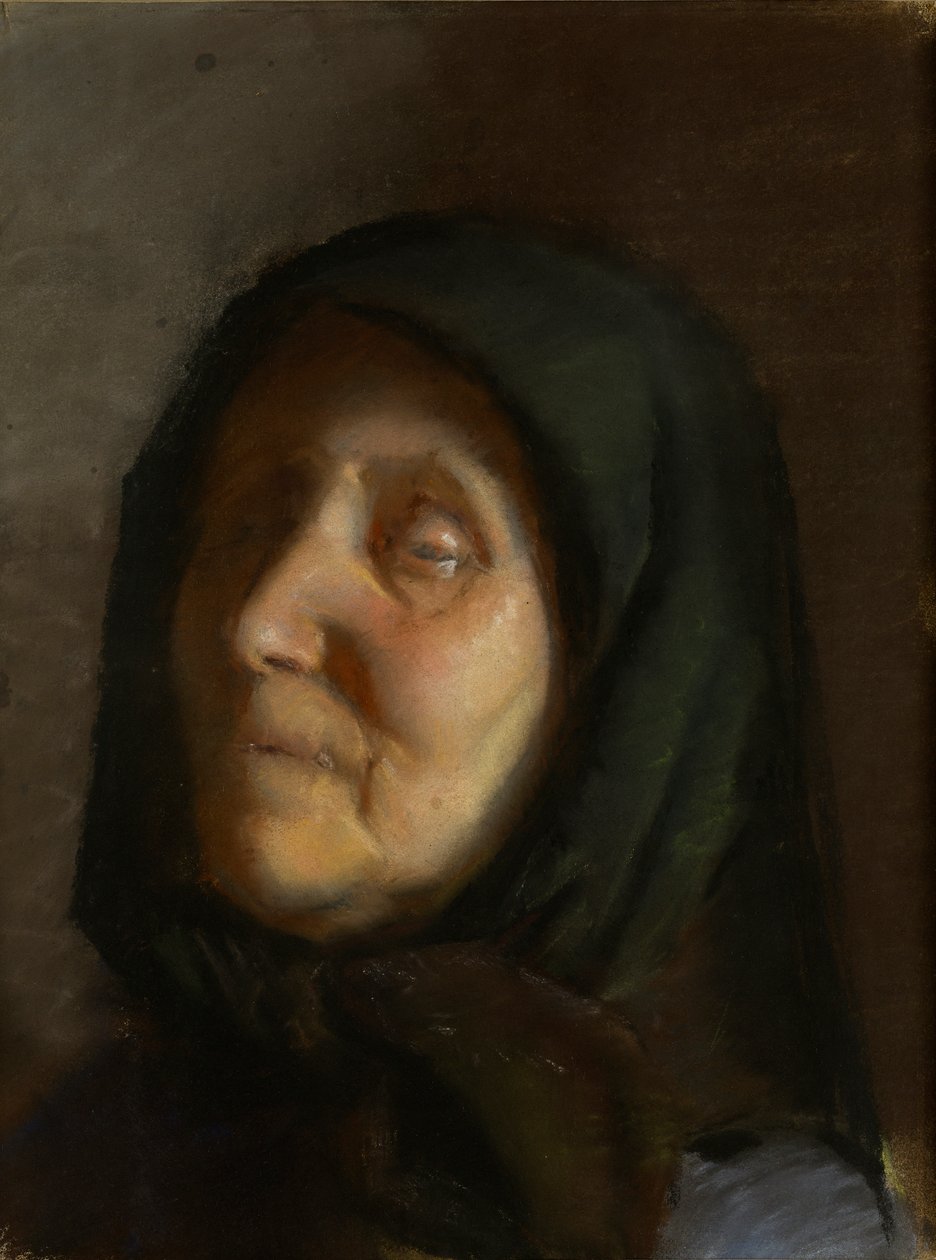 Deens: Blinde kone Een blinde vrouw door Anna Ancher