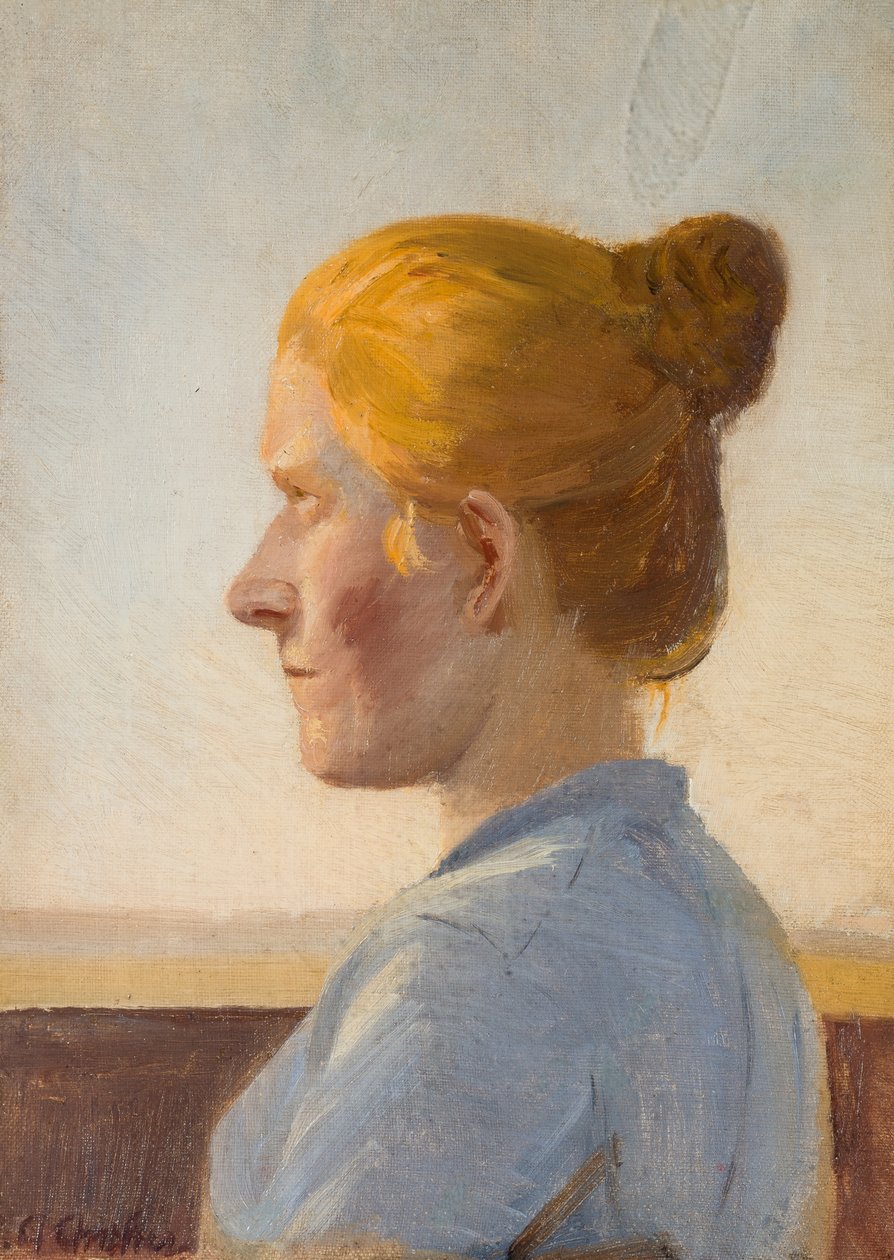Deens:  En skagenspige Een jonge vrouw uit Skagen door Anna Ancher