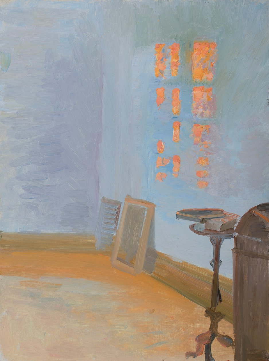Avondzon in de werkkamer van de kunstenaar in Markvej. door Anna Ancher