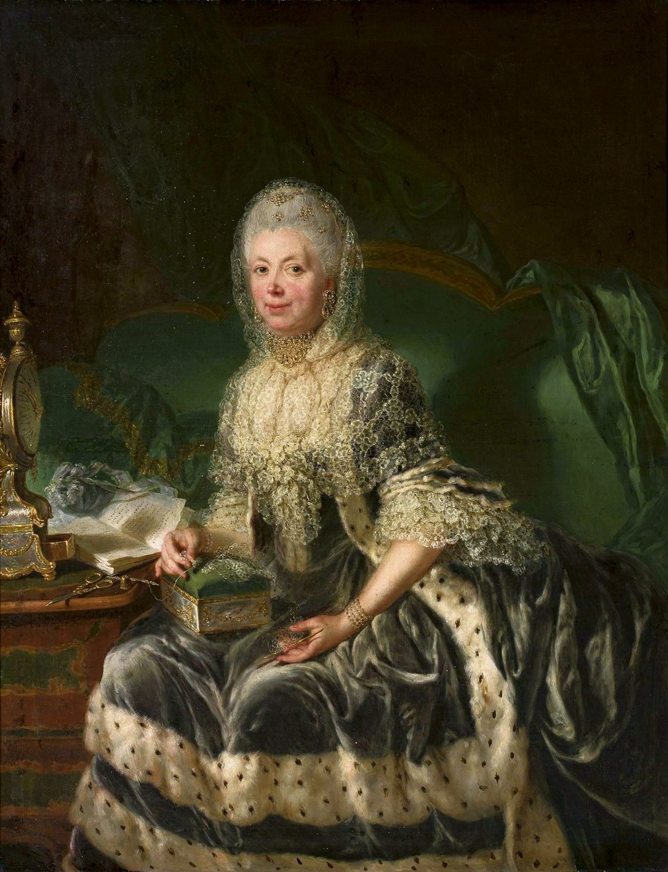 Portret van Anna von Wartensleben door Anna Dorothea Therbusch