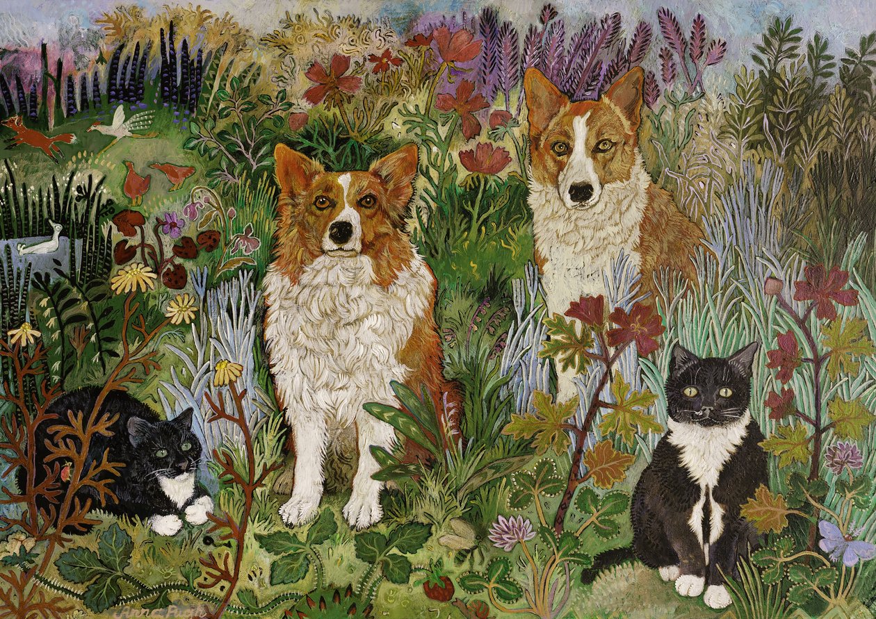 Beste vrienden, 2017 (acryl) door Anna Pugh
