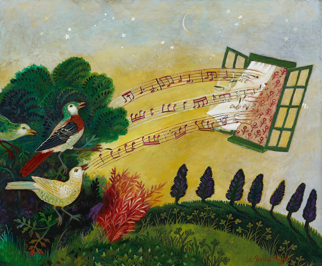 Vroege oproep, 2012 (acryl) door Anna Pugh