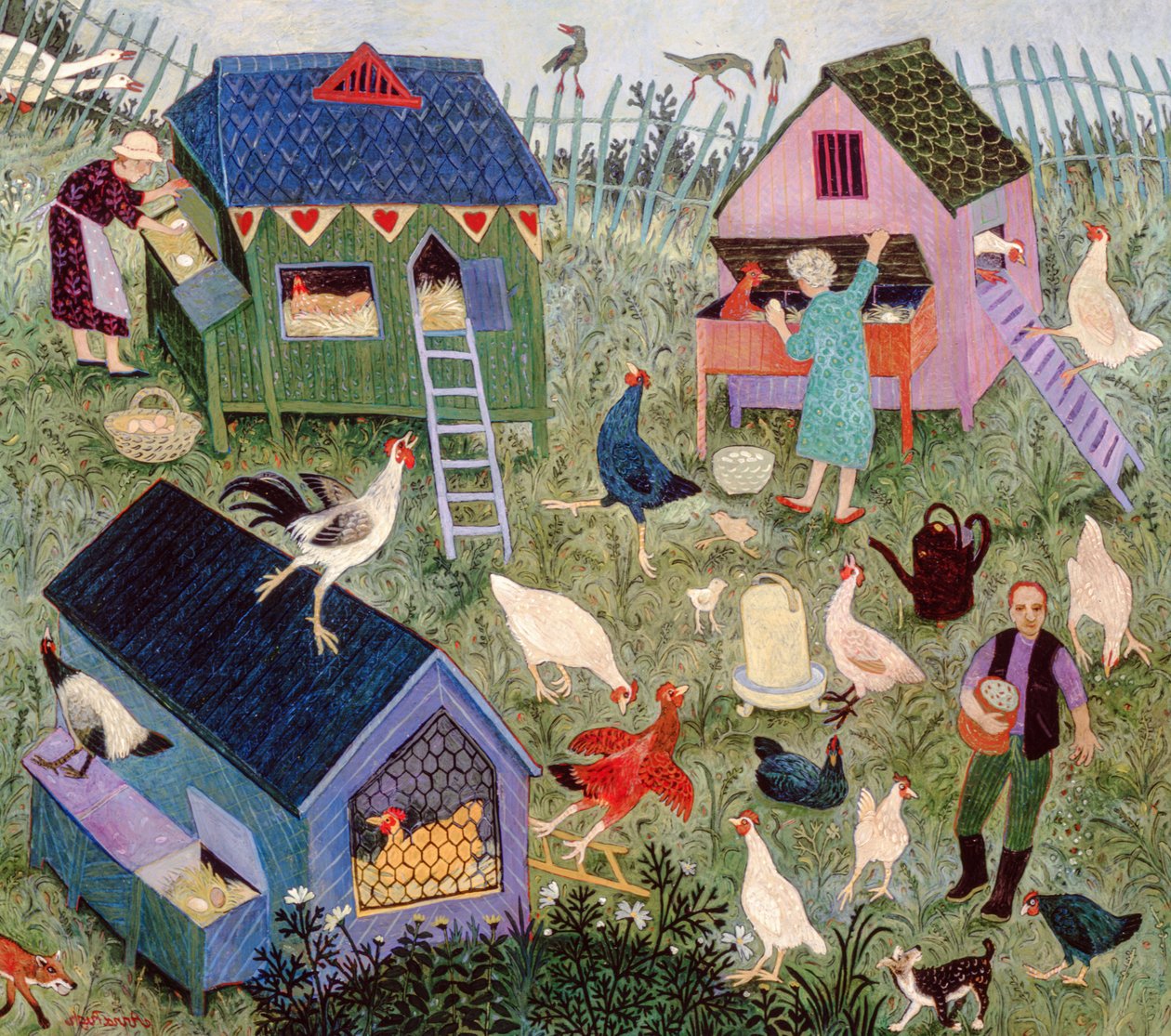 Eieren rapen, 2003 (acryl) door Anna Pugh