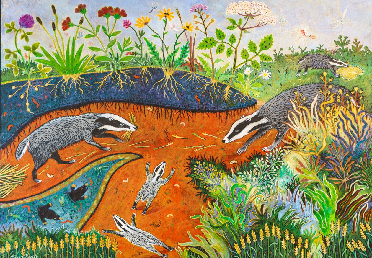 Huishouding, 2019 (acryl) door Anna Pugh