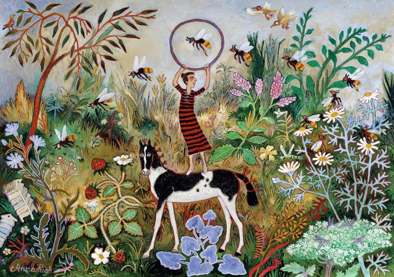 De bijen trainen, 2012 (acryl) door Anna Pugh