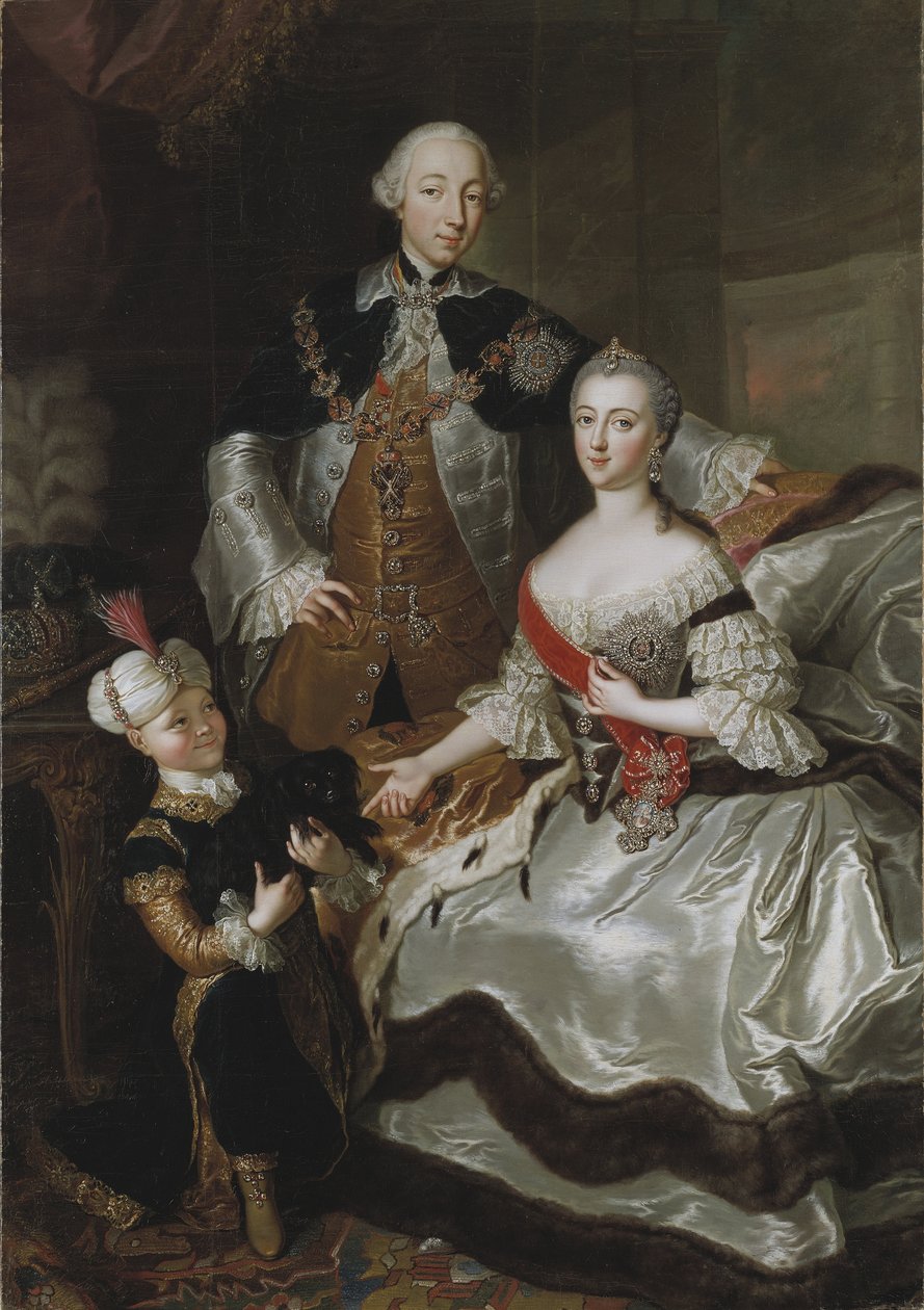 Portret van grootvorst Pyotr Fyodorovitch en grootvorstin Catherine Alekseyevna door Anna Rosina Lisiewska