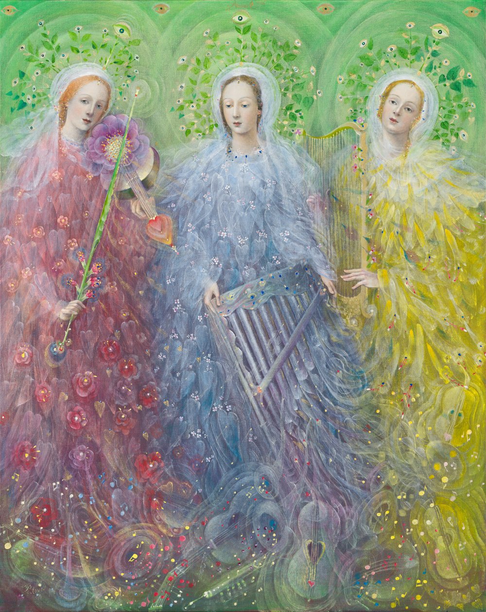 Driestemmige mis, 2016 (olieverf op linnen) door Annael Anelia Pavlova