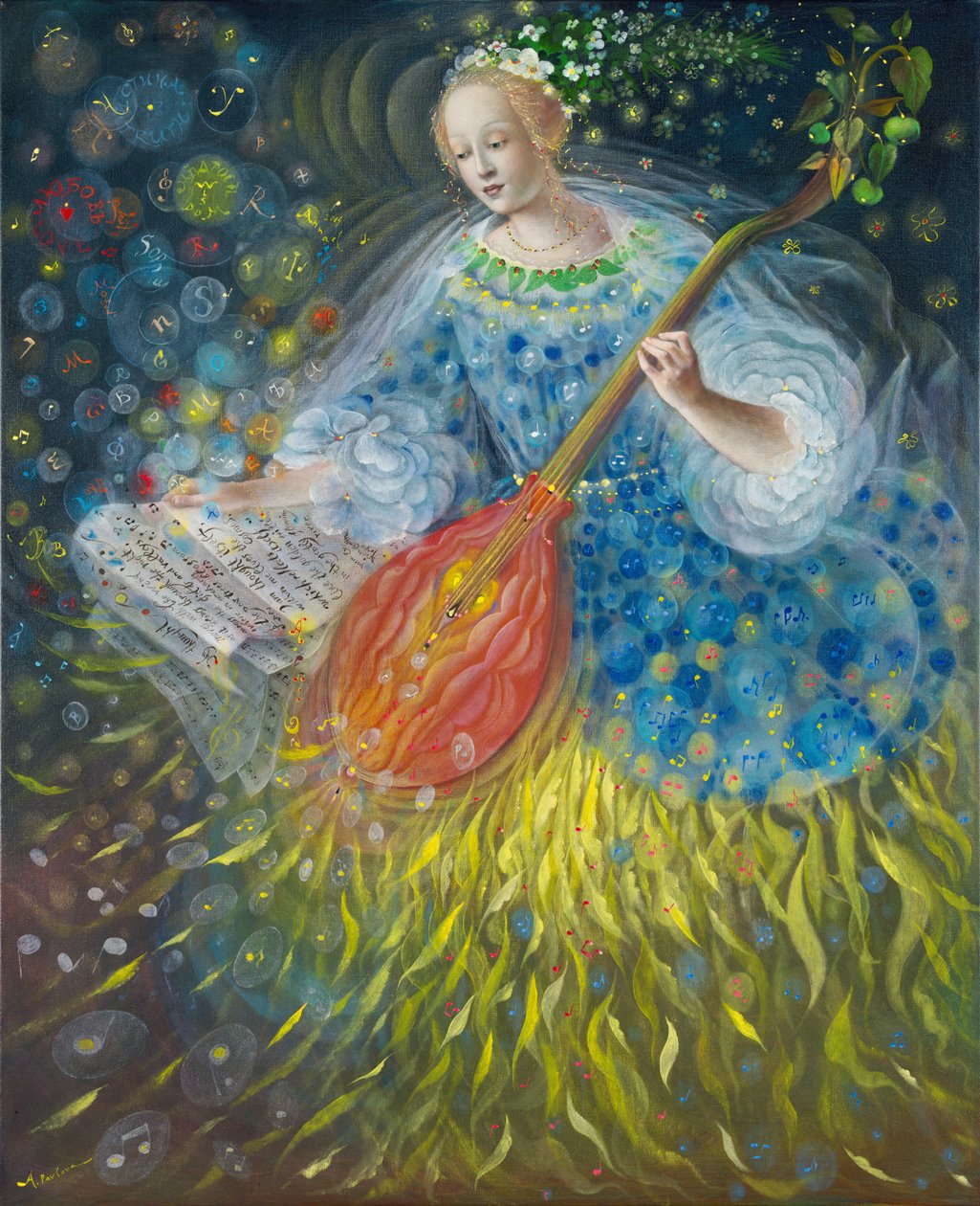 Poiesis-II: Wetenschap, 2014 (olieverf op Belgisch linnen) door Annael Anelia Pavlova