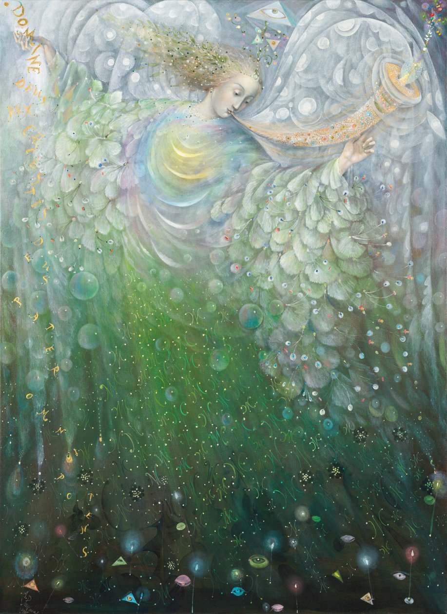De Engel der Groei, 2009 (olieverf en bladgoud op Belgisch linnen) door Annael Anelia Pavlova
