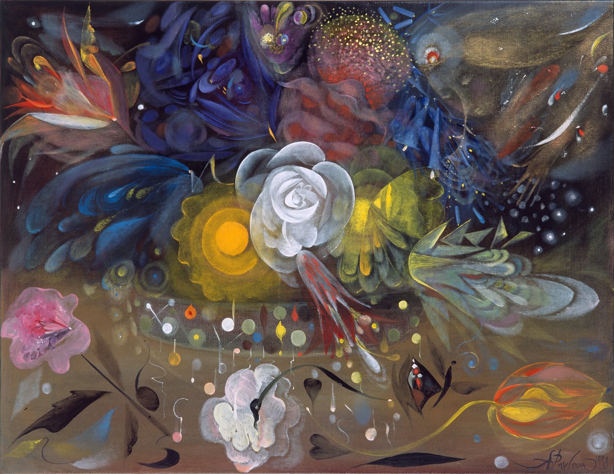 De bloemen van kleine Ida, 2008 (olieverf op Belgisch linnen) door Annael Anelia Pavlova
