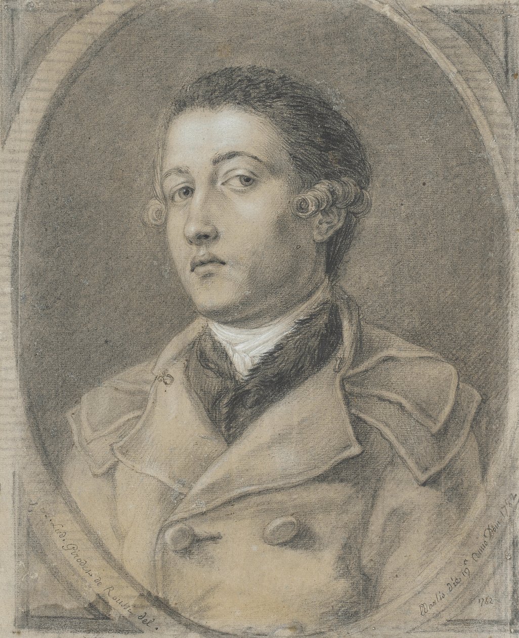Portret van een jonge man door Anne-Louis Girodet de Roucy-Trioson