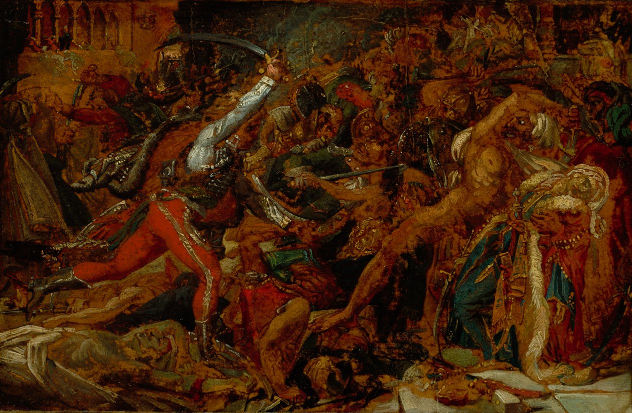 Schets voor "De Opstand in Caïro" door Anne-Louis Girodet de Roucy-Trioson