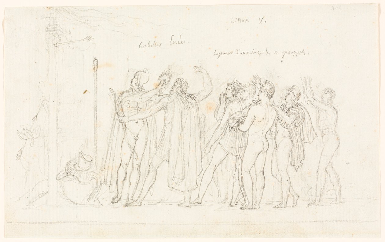 De Boogschietwedstrijd, uit de Aeneis, Boek V door Anne-Louis Girodet de Roucy-Trioson