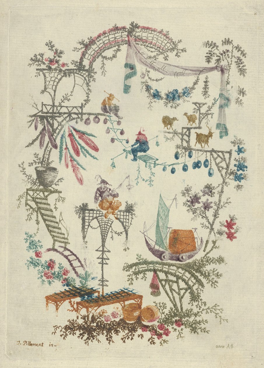 Chinoiserie uit Nouvelle Suite de Cahiers Arabesques Chinois door Anne Allen