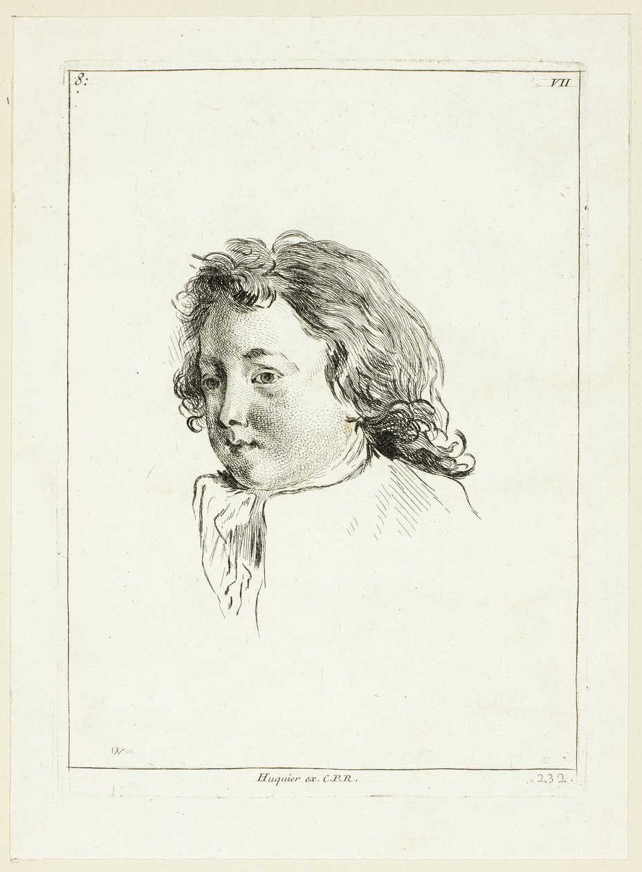Jongenshoofd (naar rechts gedraaid) door Anne Claude Philippe Caylus