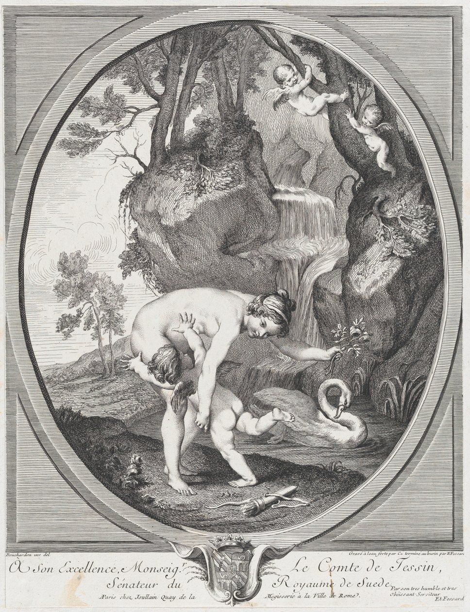 Venus vangt Liefde of Venus geselt Liefde door Anne Claude Philippe de Caylus, Etienne Fessard