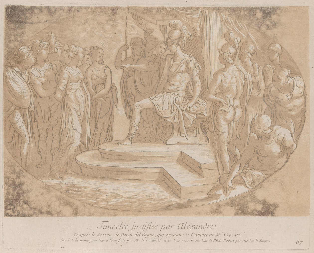 Alexander de Grote bevrijdt Timoclea, ca. 1729-1740 door Anne Claude Philippe de