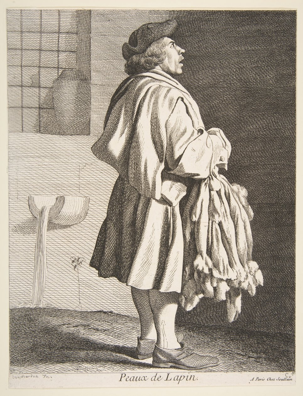 Konijnenvel Verkoper door Anne Claude Philippe de Caylus