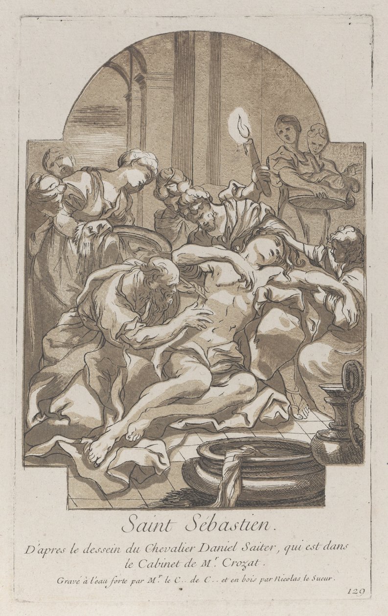 Het martelaarschap van Sint Sebastiaan, ca. 1729 door Anne Claude Philippe de Caylus