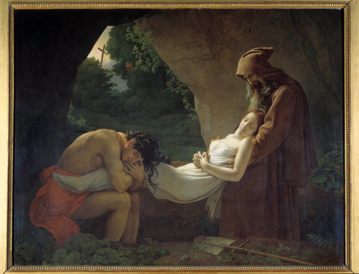 Atala bij het graf of begrafenis van Atala door Anne Louis Girodet de Roucy Trioson