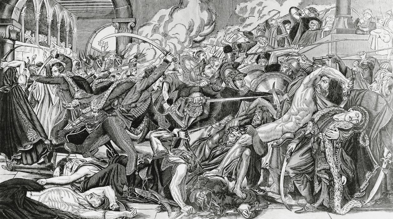 Franse repressie tijdens opstand van Caïro, 21 oktober door Anne Louis Girodet de Roucy Trioson