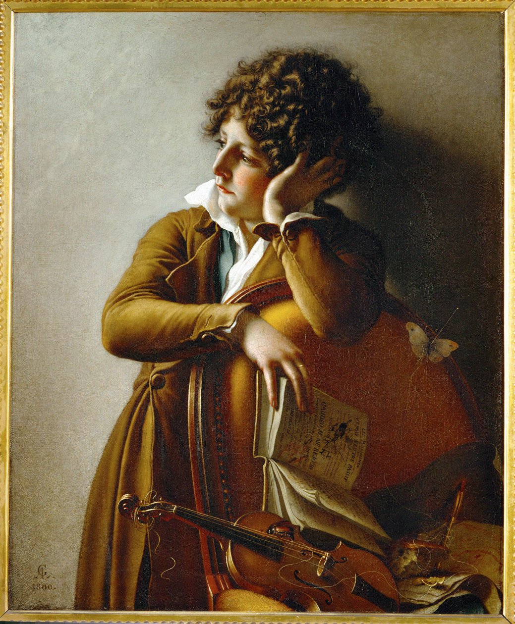 Portret van de jonge Romainville Trioson ... door Anne Louis Girodet de Roucy-Trioson