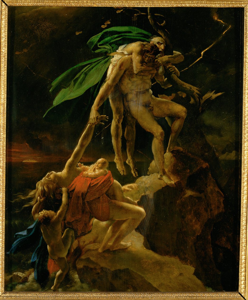 Scène du Deluge, Esquisse, Salon 1814 - Scène van de Zondvloed ... door Anne Louis Girodet de Roucy-Trioson