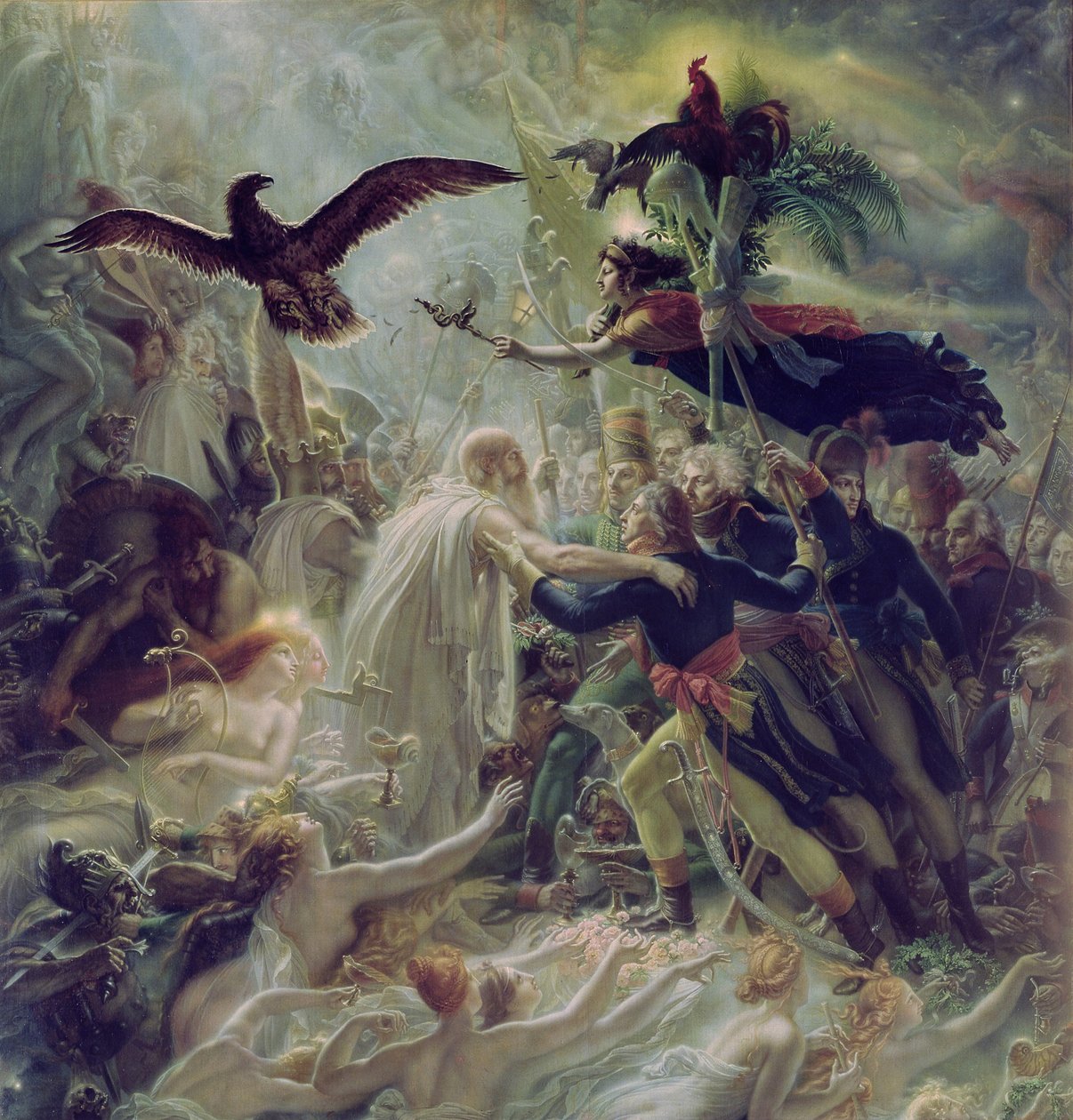 Apotheose van de Franse helden die stierven voor hun land tijdens de oorlog voor vrijheid door Anne Louis Girodet de Roucy Trioson