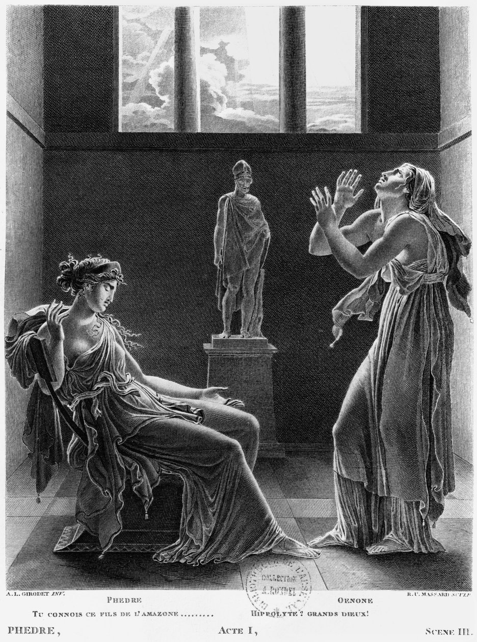 Phaedra en Oenone, illustratie uit Act I Scene 3 van 