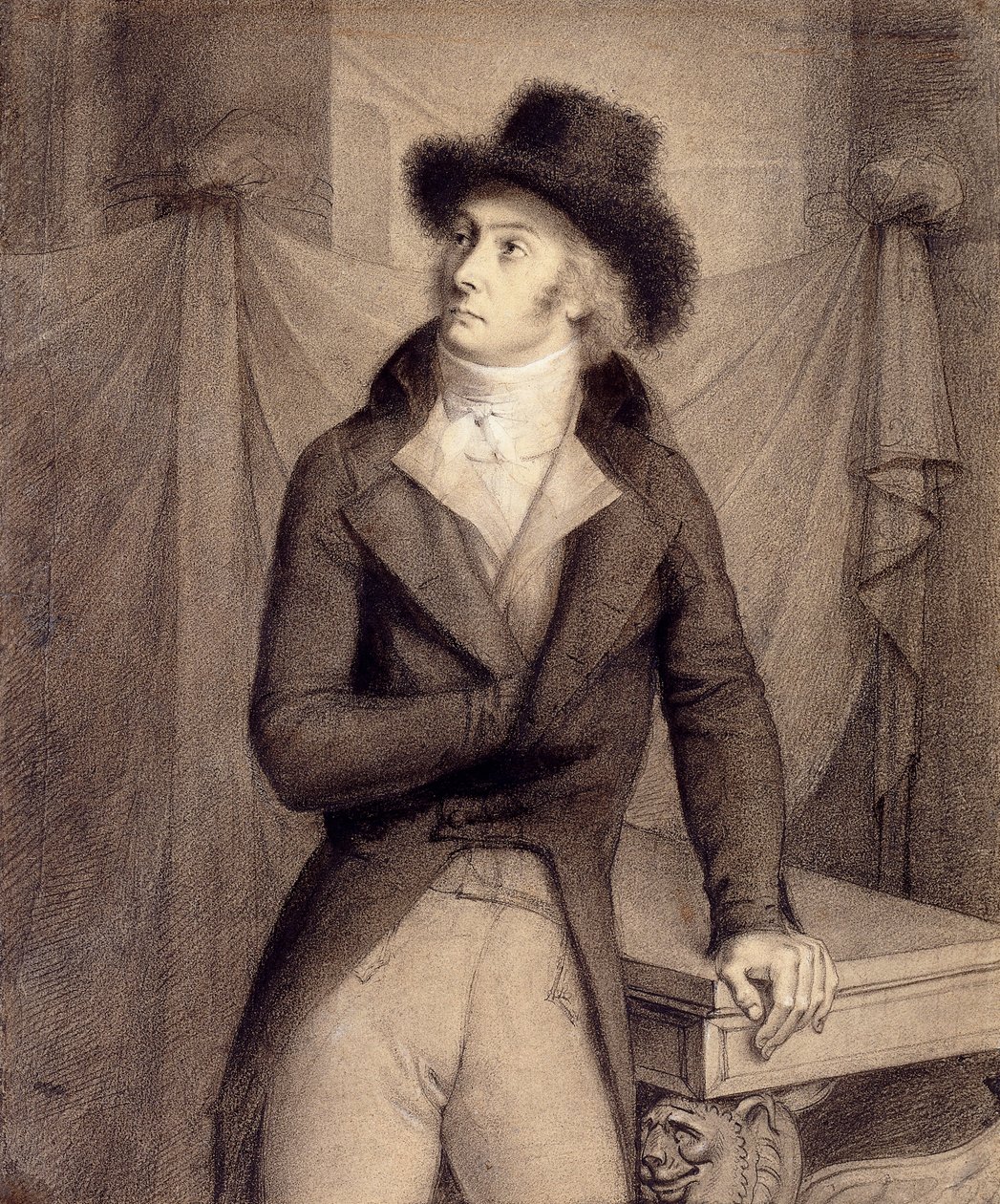 Portret van een man, vermoedelijk Pierre-Paul Roger-Collard door Anne Louis Girodet de Roucy Trioson