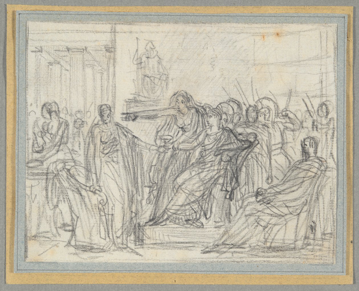 Scène uit de laatste akte van Corneille door Anne Louis Girodet de Roucy Trioson