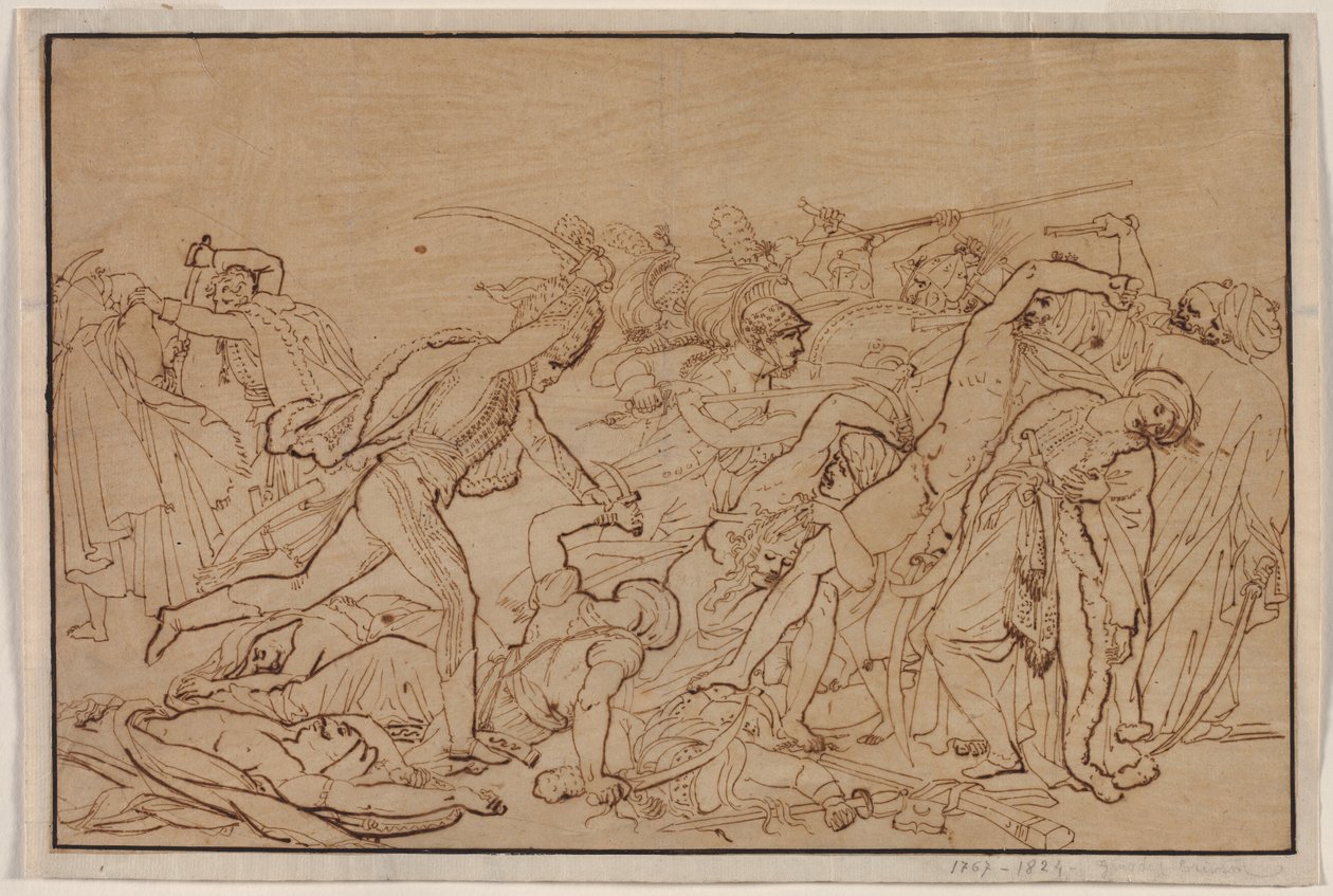 Studie voor De opstand van Caïro door Anne Louis Girodet de Roucy Trioson