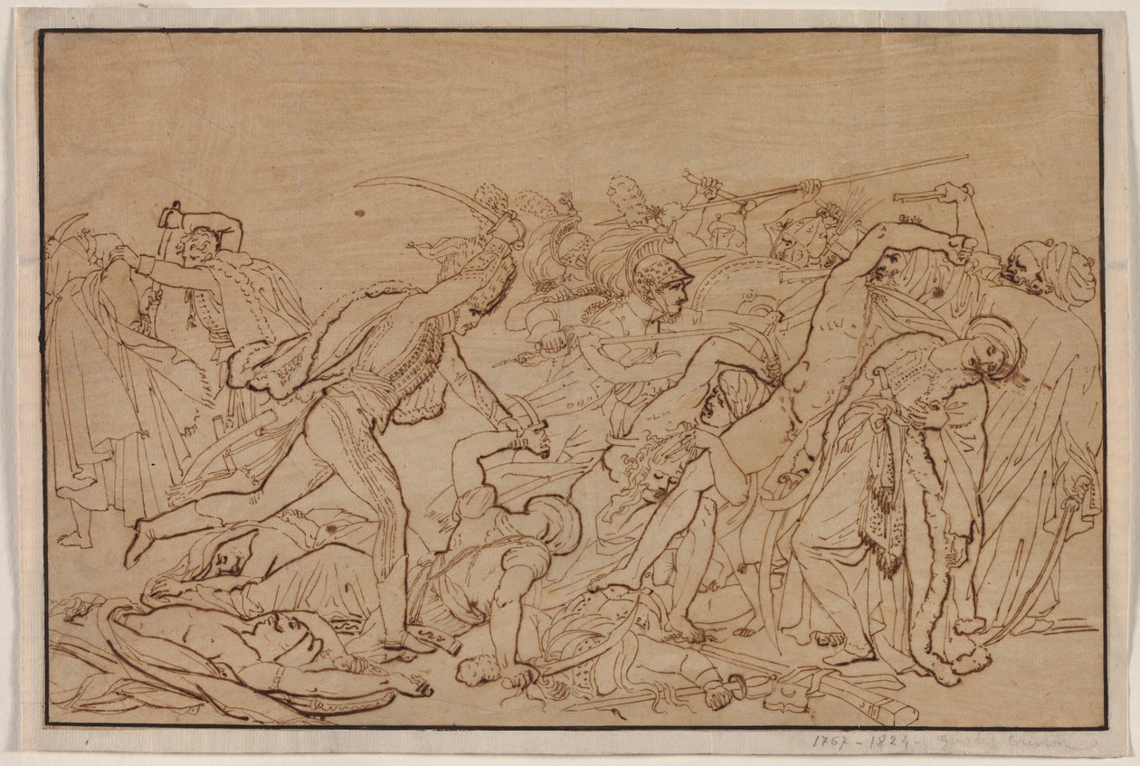 Studie voor De Opstand van Caïro, 1810 door Anne Louis Girodet de Roucy Trioson