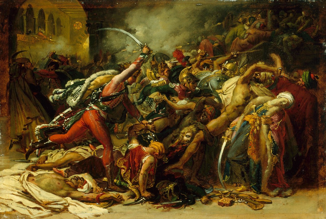 Schets voor De Opstand van Caïro door Anne Louis Girodet de Roussy Trioson