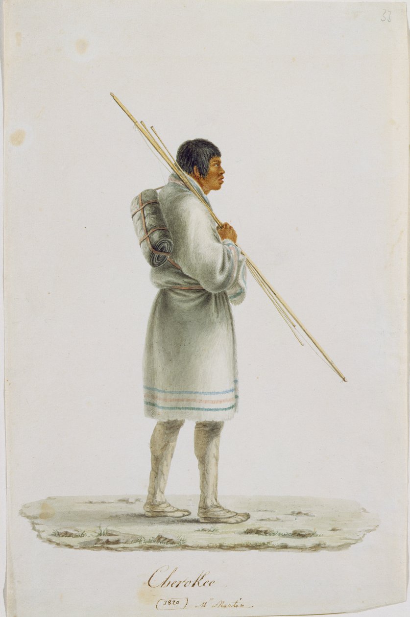 Cherokee, 1820 door Anne Marguerite Hyde de Neuville