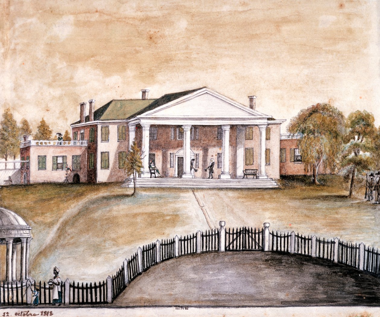 Huis van president James Madison in Montpelier, Virginia door Anne Marguerite Hyde de Neuville