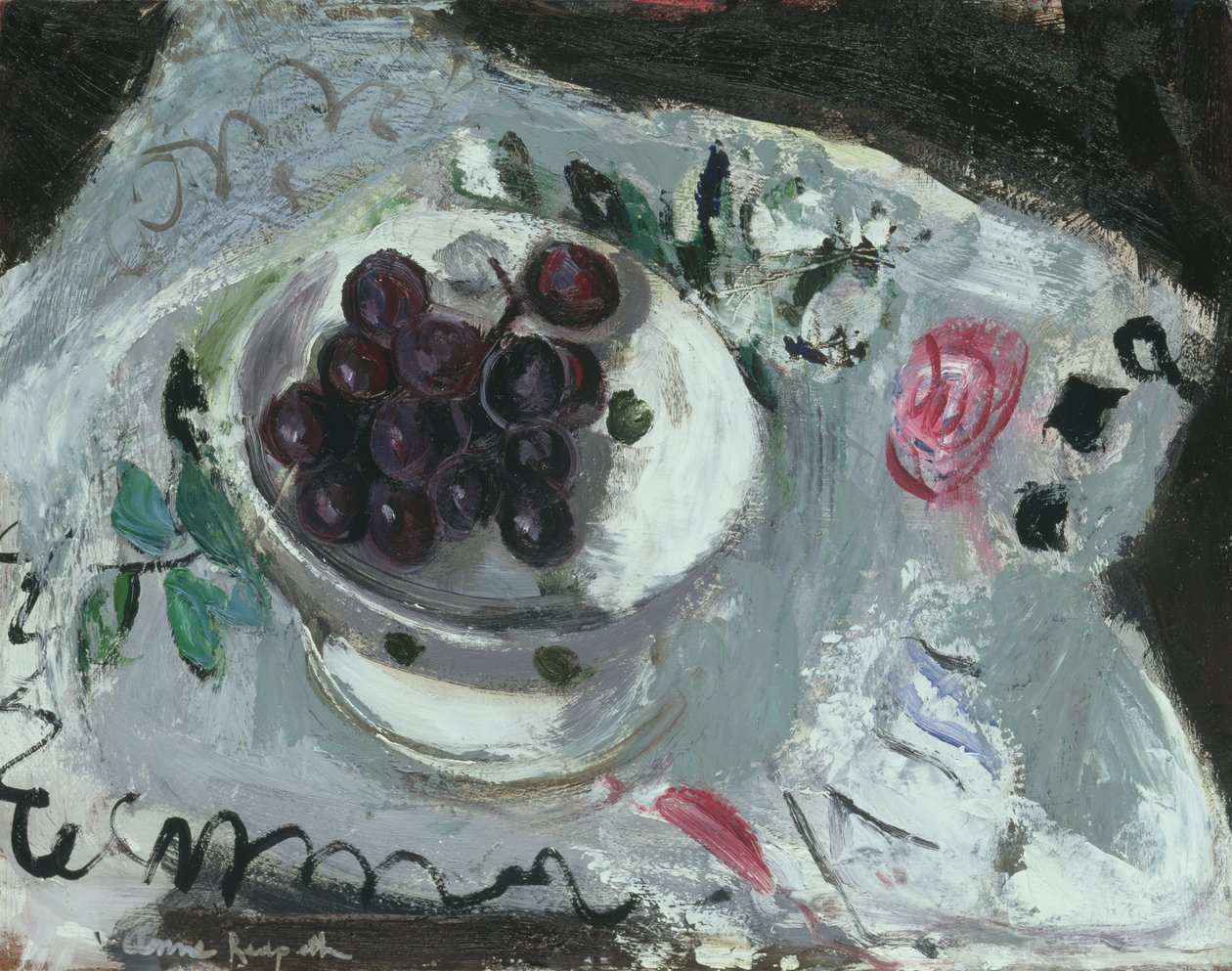 Schaal met druiven door Anne Redpath
