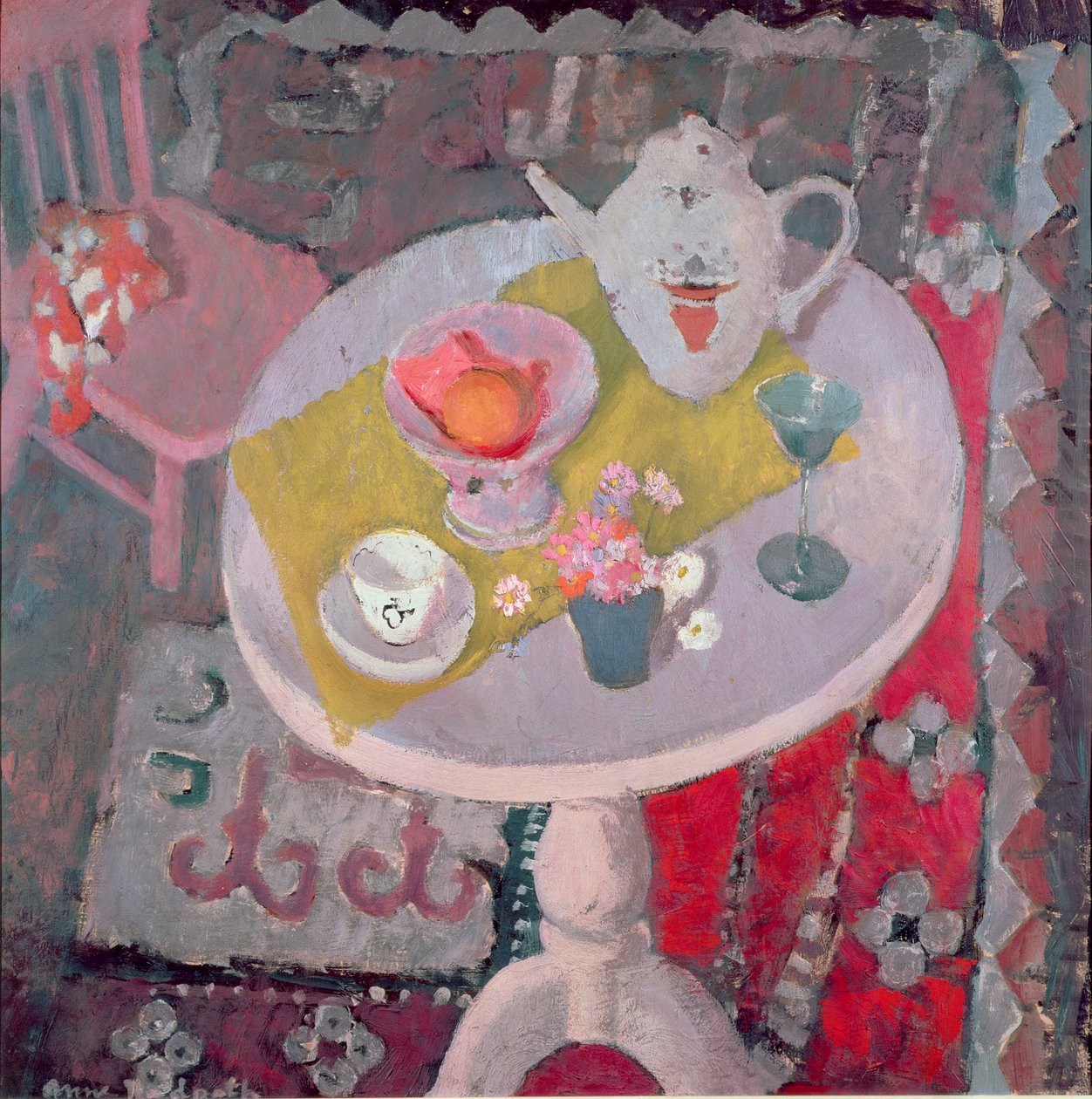 Ronde Tafel met Chinese Theepot door Anne Redpath