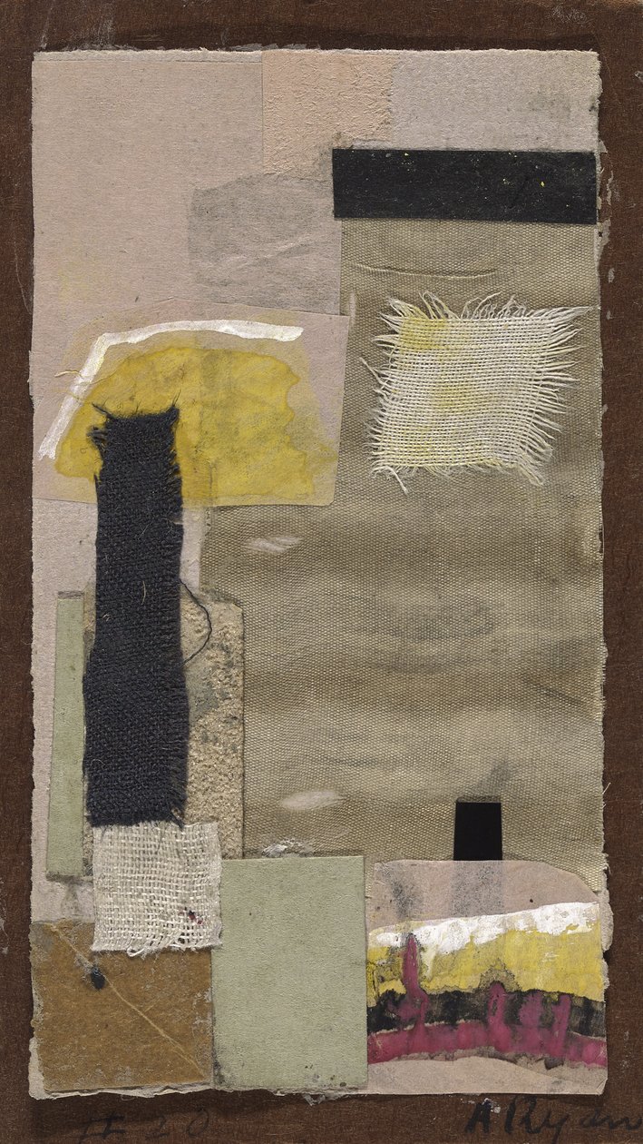 Zonder titel (#20), ca. 1948-54 (collage van stof, gekleurd papier, schuurpapier, gouache en waterverf op karton) door Anne Ryan