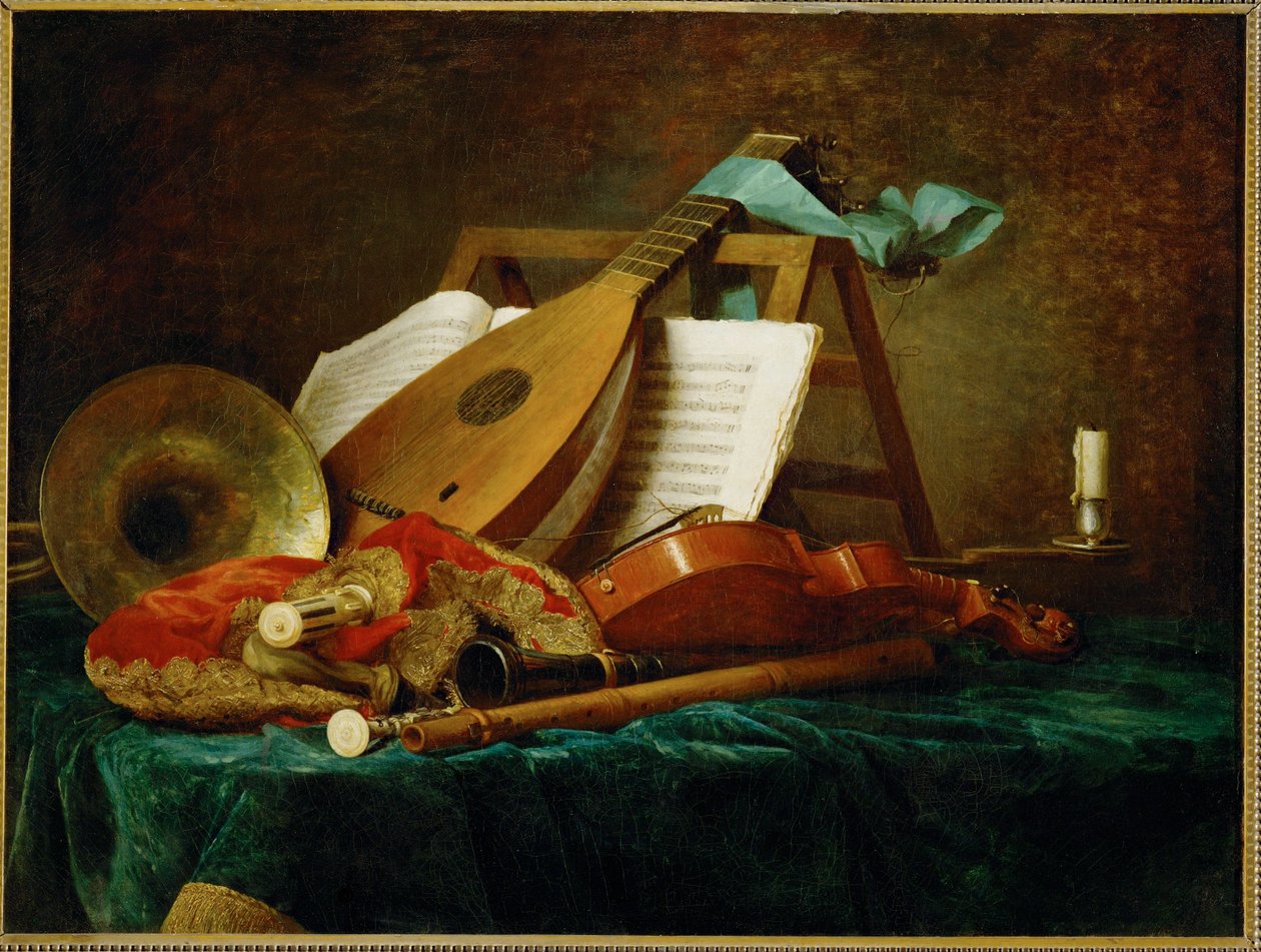 De attributen van muziek - de symbolen van muziek ... door Anne Vallayer-Coster