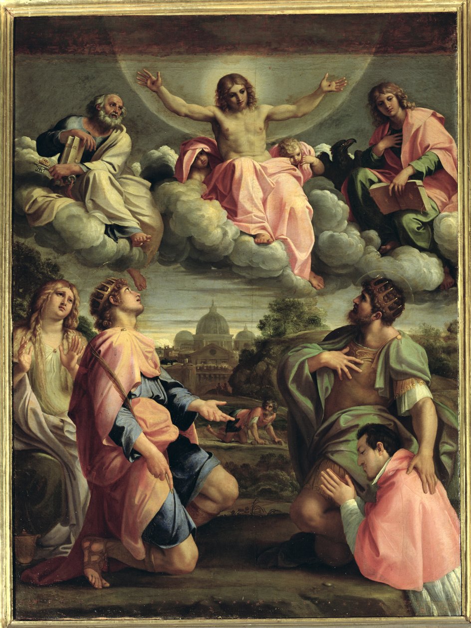 Christus in Glorie met de Heiligen door Annibale Carracci