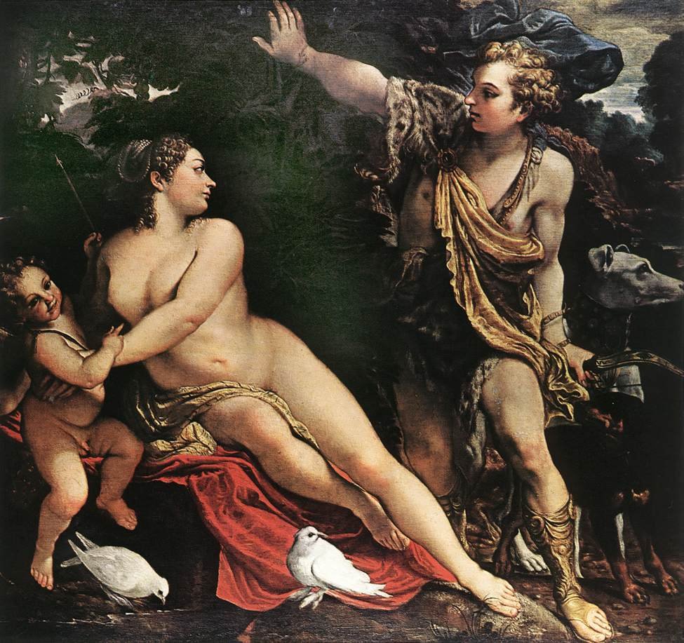 Venus en Adonis door Annibale Carracci